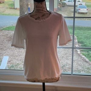 White tee with distressed edges